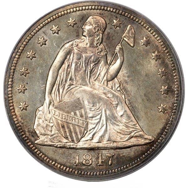 1847 Proof Seated Dollar - MS6